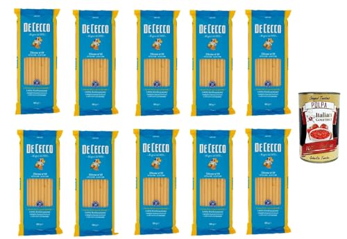 De Cecco Zitone N°19 100% Italienisch Pasta Nudeln 10x 500g + Italian Gourmet Polpa 400g von Italian Gourmet E.R.