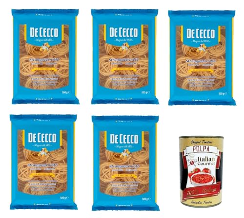 De Ceco De Cecco le Specialità Strangozzi N°212, 100% Italienisch Pasta Nudeln 5x 500g + Italian Gourmet Polpa 400g von Italian Gourmet E.R.