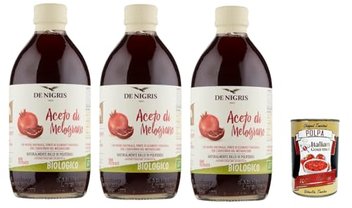 De Nigris Aceto di Melograno con madre naturale ,Granatapfelessig,100% Italienische Granatapfel, 3x 500ml + Italian Gourmet Polpa di Pomodoro 400g De Nigris Aceto di Melograno con madre naturale ,Granatapfelessig,100% Italienische Granatapfel, 3x 500ml + Italian Gourmet Polpa di Pomodoro 400g von Italian Gourmet E.R.