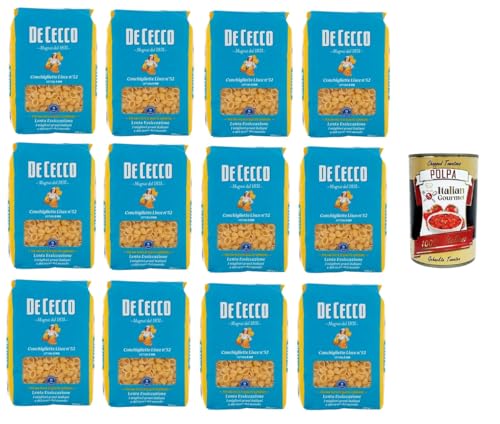 De cecco Conchigliette Lisce N°52 100% Italienisch Pasta Nudeln 12x 500gr + Italian Gourmet Polpa 400g De cecco Conchigliette Lisce N°52 100% Italienisch Pasta Nudeln 12x 500gr + Italian Gourmet Polpa 400g von Italian Gourmet E.R.