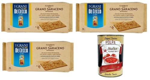 De cecco Crakers con Grano Saraceno integrale Cracker mit Vollkorn-Buchweizen 3x250gr + Italian Gourmet polpa 400g De cecco Crakers con Grano Saraceno integrale Cracker mit Vollkorn-Buchweizen 3x250gr + Italian Gourmet polpa 400g von Italian Gourmet E.R.