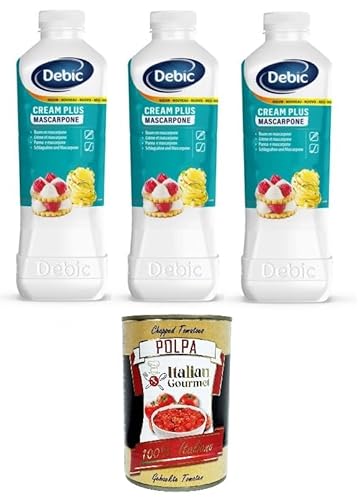 Debic Crema Plus Mascarpone-Creme und Mascarpone-Mischung zum Schlagen und Kochen, 3x 1lt + Italian Gourmet polpa 400g Debic Crema Plus Mascarpone-Creme und Mascarpone-Mischung zum Schlagen und Kochen, 3x 1lt + Italian Gourmet polpa 400g von Italian Gourmet E.R.