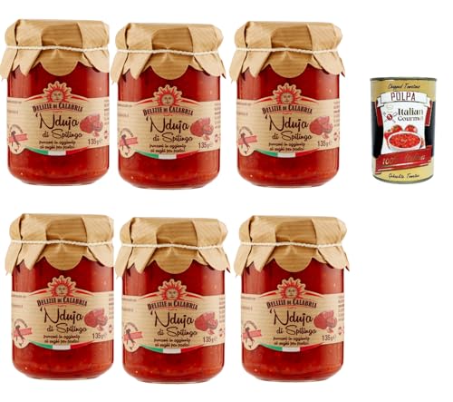 Delizia di Capabia, Ndujia di Spilinga, Würzig streikbar nduja salami, 6x 135g + Italian Gourmet polpa 400g Delizia di Capabia, Ndujia di Spilinga, Würzig streikbar nduja salami, 6x 135g + Italian Gourmet polpa 400g von Italian Gourmet E.R.