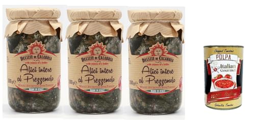 Delizie di Calabria, Alici intere al Prezzemolo, Ganze Sardellen mit Petersilie, 3x 200 gr + Italian Gourmet polpa 400g Delizie di Calabria, Alici intere al Prezzemolo, Ganze Sardellen mit Petersilie, 3x 200 gr + Italian Gourmet polpa 400g von Italian Gourmet E.R.