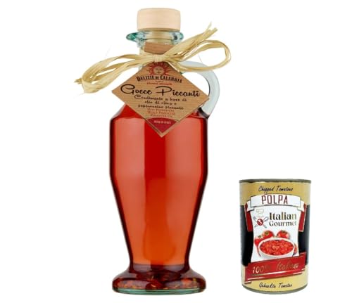 Delizie di Calabria, Olio Piccante Delizie Di Calabria, Würzige Ölköstlichkeiten von Kalabsen, 250ml + Italian Gourmet polpa 400g von Italian Gourmet E.R.