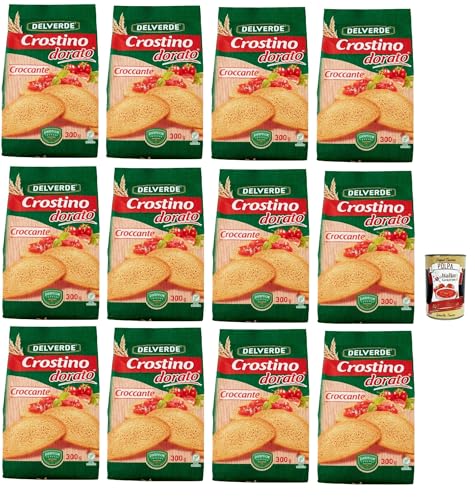 Delverde Crostino Dorato Croccante knuspriger goldener Crouton Snacks 12x 300g + Italian Gourmet polpa 400g Delverde Crostino Dorato Croccante knuspriger goldener Crouton Snacks 12x 300g + Italian Gourmet polpa 400g von Italian Gourmet E.R.