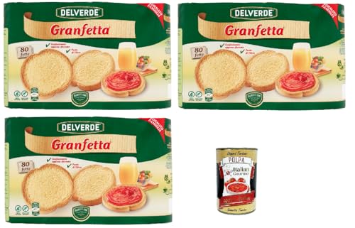 Delverde Granfetta Fette Biscottate 40 fette Zwieback duftend und leicht Kekse 3x 600g + Italian Gourmet polpa 400g Delverde Granfetta Fette Biscottate 40 fette Zwieback duftend und leicht Kekse 3x 600g + Italian Gourmet polpa 400g von Italian Gourmet E.R.