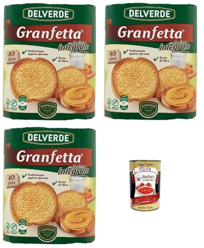 Delverde Granfetta Fette Biscottate Integrali mit Vollkornmehl 40 fette Vollkorn Zwieback Kekse 3x 300g + Italian Gourmet polpa 400g Delverde Granfetta Fette Biscottate Integrali mit Vollkornmehl 40 fette Vollkorn Zwieback Kekse 3x 300g + Italian Gourmet polpa 400g von Italian Gourmet E.R.