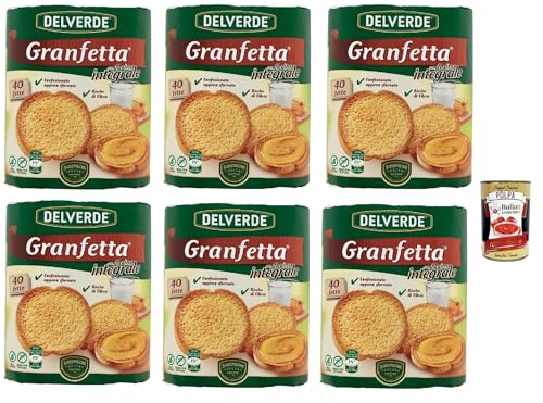 Delverde Granfetta Fette Biscottate Integrali mit Vollkornmehl 40 fette Vollkorn Zwieback Kekse 6x 300g + Italian Gourmet polpa 400g Delverde Granfetta Fette Biscottate Integrali mit Vollkornmehl 40 fette Vollkorn Zwieback Kekse 6x 300g + Italian Gourmet polpa 400g von Italian Gourmet E.R.