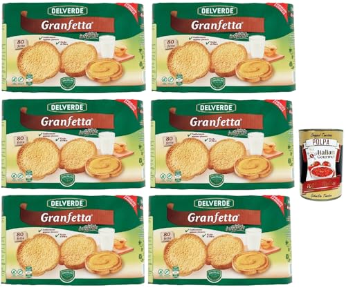 Delverde Granfetta Fette Biscottate Integrali mit Vollkornmehl 80 fette Vollkorn Zwieback Kekse 6x 600g + Italian Gourmet polpa 400g Delverde Granfetta Fette Biscottate Integrali mit Vollkornmehl 80 fette Vollkorn Zwieback Kekse 6x 600g + Italian Gourmet polpa 400g von Italian Gourmet E.R.