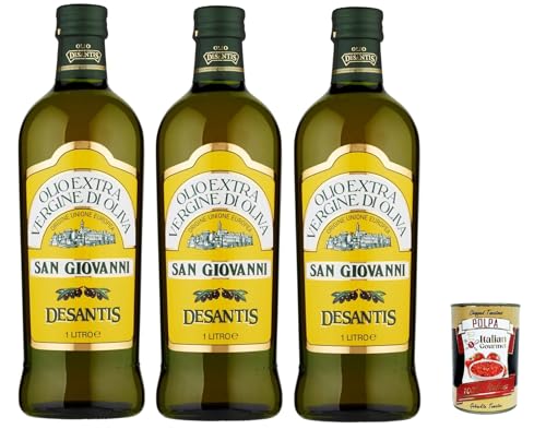 Desantis Olio Extra Vergine di Oliva San Giovanni, extra nativ Öl, Olivenöl 3x1 Lt + Italian Gourmet Polpa 400g Desantis Olio Extra Vergine di Oliva San Giovanni, extra nativ Öl, Olivenöl 3x1 Lt + Italian Gourmet Polpa 400g von Italian Gourmet E.R.