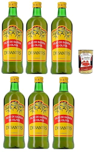 Desantis Olio di Sansa di Oliva, Pomace Olivenöl ideal zum Kochen, 6x 1lt + Italian Gourmet polpa 400g Desantis Olio di Sansa di Oliva, Pomace Olivenöl ideal zum Kochen, 6x 1lt + Italian Gourmet polpa 400g von Italian Gourmet E.R.