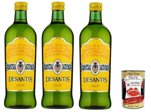 Desantis Olio di oliva, Olivenöl bestehend aus raffinierten Olivenölen und nativen Olivenölen 3x 1lt + Italian Gourmet polpa 400g Desantis Olio di oliva, Olivenöl bestehend aus raffinierten Olivenölen und nativen Olivenölen 3x 1lt + Italian Gourmet polpa 400g von Italian Gourmet E.R.