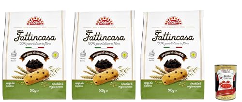 Di Leo Biscotti come Fattincasa con gocce di cioccolato, Kekse als hausgemachtes mit Schokoladenchips, biscuits 3x 500g + Italian Gourmet polpa 400g Di Leo Biscotti come Fattincasa con gocce di cioccolato, Kekse als hausgemachtes mit Schokoladenchips, biscuits 3x 500g + Italian Gourmet polpa 400g von Italian Gourmet E.R.