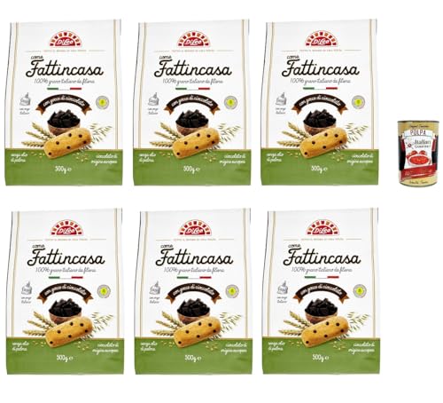 Di Leo Biscotti come Fattincasa con gocce di cioccolato, Kekse als hausgemachtes mit Schokoladenchips, biscuits 6x 500g + Italian Gourmet polpa 400g Di Leo Biscotti come Fattincasa con gocce di cioccolato, Kekse als hausgemachtes mit Schokoladenchips, biscuits 6x 500g + Italian Gourmet polpa 400g von Italian Gourmet E.R.