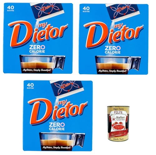 Dietor, my Dietor Zero Calorie, Natürlicher Süßstoff 0 kcal, Glutenfrei, gluten free, Ohne Aspartam, 3x 40 Beutel + Italian Gourmet polpa 400g Dietor, my Dietor Zero Calorie, Natürlicher Süßstoff 0 kcal, Glutenfrei, gluten free, Ohne Aspartam, 3x 40 Beutel + Italian Gourmet polpa 400g von Italian Gourmet E.R.