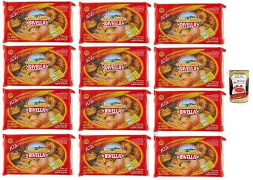 Divella 107/b Tagliatelle Paglia e Fieno, Authentische italienische Pasta, Eiernudeln – Die köstlichsten Tagliatelle zum Teilen mit der Familie 12x 500 g + Italian Gourmet polpa 400g Divella 107/b Tagliatelle Paglia e Fieno, Authentische italienische Pasta, Eiernudeln – Die köstlichsten Tagliatelle zum Teilen mit der Familie 12x 500 g + Italian Gourmet polpa 400g von Italian Gourmet E.R.