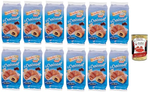 Divella Croissant con Crema al Cioccolato, Croissants mit Schokoladencreme, 12x 270g Packung, Jede Packung enthält 6 Croissants + Italian Gourmet polpa 400 Divella Croissant con Crema al Cioccolato, Croissants mit Schokoladencreme, 12x 270g Packung, Jede Packung enthält 6 Croissants + Italian Gourmet polpa 400 von Italian Gourmet E.R.