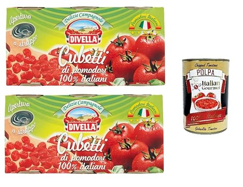 Divella Delizie Campagnole Delizie Campagnole Cubetti di pomodoro 100% Italiani Campagnole Delights 100 % italienische Tomatenwürfel 6x 400gr + Italian Gourmet polpa 400gr Divella Delizie Campagnole Delizie Campagnole Cubetti di pomodoro 100% Italiani Campagnole Delights 100 % italienische Tomatenwürfel 6x 400gr + Italian Gourmet polpa 400gr von Italian Gourmet E.R.