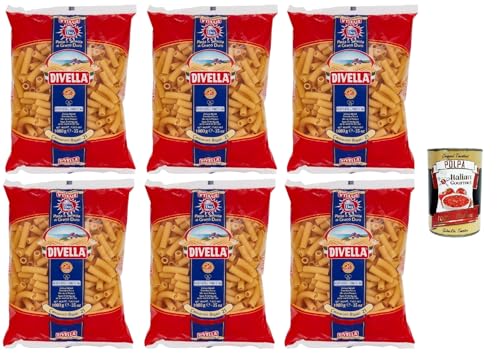 Divella Pasta 100% Italienisch Canneroni Rigati 21, Nudeln aus Hartweizengrieß, Kochen 9 Minuten 6x 500g + Italian Gourmet polpa 400g Divella Pasta 100% Italienisch Canneroni Rigati 21, Nudeln aus Hartweizengrieß, Kochen 9 Minuten 6x 500g + Italian Gourmet polpa 400g von Italian Gourmet E.R.