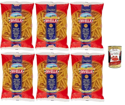 Divella Pasta 100% Italienisch Cannerozzetti 24, Nudeln aus Hartweizengrieß, Kochen 10 Minuten 6x 500g + Italian Gourmet polpa 400g Divella Pasta 100% Italienisch Cannerozzetti 24, Nudeln aus Hartweizengrieß, Kochen 10 Minuten 6x 500g + Italian Gourmet polpa 400g von Italian Gourmet E.R.