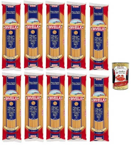 Divella Pasta 100% Italienisch Linguine N° 14, Nudeln aus Hartweizengrieß, Kochen 8 Minuten 10x 500g + Italian Gourmet polpa 400g Divella Pasta 100% Italienisch Linguine N° 14, Nudeln aus Hartweizengrieß, Kochen 8 Minuten 10x 500g + Italian Gourmet polpa 400g von Italian Gourmet E.R.