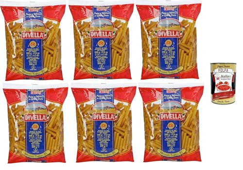 Divella Pasta 100% Italienisch Mezzani Tagliati 35, Nudeln aus Hartweizengrieß, Kochen 8 Minuten 6x 500g + Italian Gourmet polpa 400g Divella Pasta 100% Italienisch Mezzani Tagliati 35, Nudeln aus Hartweizengrieß, Kochen 8 Minuten 6x 500g + Italian Gourmet polpa 400g von Italian Gourmet E.R.