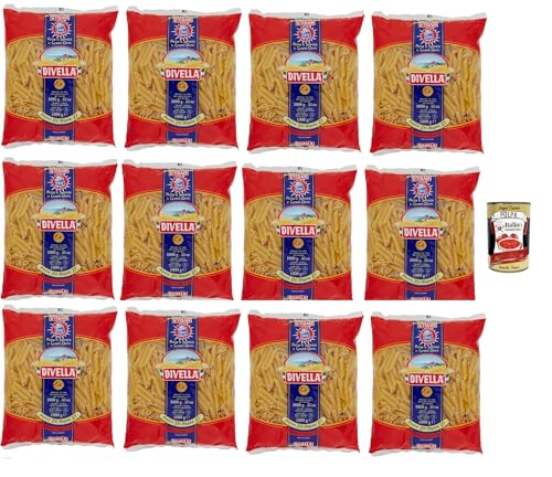 Divella Pasta 100% Italienisch Penne Ziti Rigate 27, Nudeln aus Hartweizengrieß, Kochen 9 Minuten 12x 500g + Italian Gourmet polpa 400g Divella Pasta 100% Italienisch Penne Ziti Rigate 27, Nudeln aus Hartweizengrieß, Kochen 9 Minuten 12x 500g + Italian Gourmet polpa 400g von Italian Gourmet E.R.