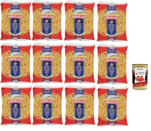 Divella Pasta 100% Italienisch Penne Ziti n. 32, Nudeln aus Hartweizengrieß, Kochen 8 Minuten 12x 500g + Italian Gourmet polpa 400g Divella Pasta 100% Italienisch Penne Ziti n. 32, Nudeln aus Hartweizengrieß, Kochen 8 Minuten 12x 500g + Italian Gourmet polpa 400g von Italian Gourmet E.R.