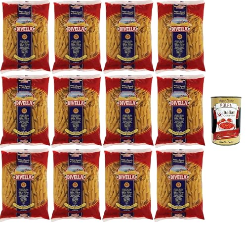 Divella Pasta 100% Italienisch Penne Zitoni 30, Nudeln aus Hartweizengrieß, Kochen 8 Minuten 12x 500g + Italian Gourmet polpa 400g Divella Pasta 100% Italienisch Penne Zitoni 30, Nudeln aus Hartweizengrieß, Kochen 8 Minuten 12x 500g + Italian Gourmet polpa 400g von Italian Gourmet E.R.