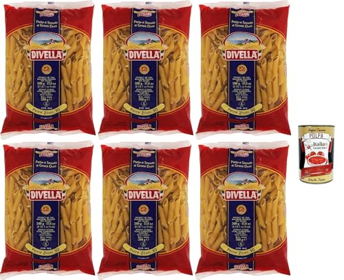 Divella Pasta 100% Italienisch Penne Zitoni 30, Nudeln aus Hartweizengrieß, Kochen 8 Minuten 6x 500g + Italian Gourmet polpa 400g Divella Pasta 100% Italienisch Penne Zitoni 30, Nudeln aus Hartweizengrieß, Kochen 8 Minuten 6x 500g + Italian Gourmet polpa 400g von Italian Gourmet E.R.