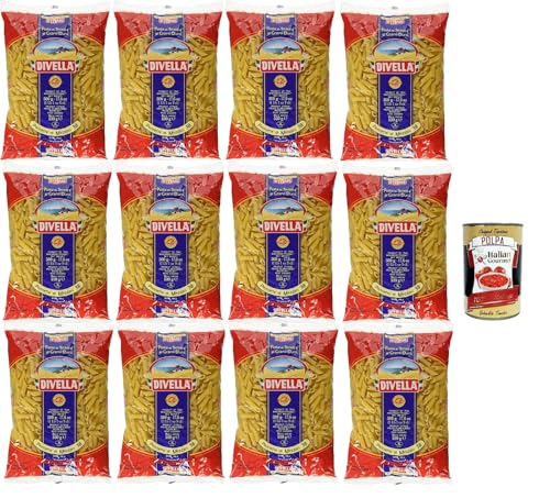 Divella Pasta 100% Italienisch Pennette di Mezzani 38, Nudeln aus Hartweizengrieß, Kochen 8 Minuten 12x 500g + Italian Gourmet polpa 400g Divella Pasta 100% Italienisch Pennette di Mezzani 38, Nudeln aus Hartweizengrieß, Kochen 8 Minuten 12x 500g + Italian Gourmet polpa 400g von Italian Gourmet E.R.