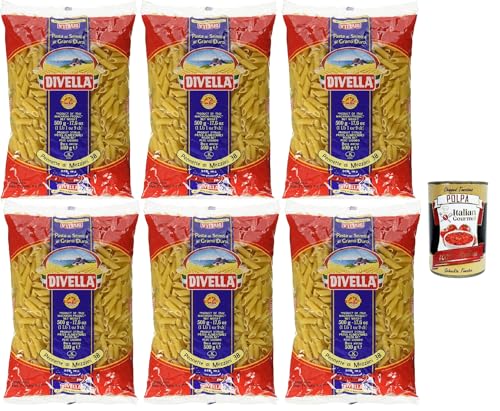 Divella Pasta 100% Italienisch Pennette di Mezzani 38, Nudeln aus Hartweizengrieß, Kochen 8 Minuten 6x 500g + Italian Gourmet polpa 400g Divella Pasta 100% Italienisch Pennette di Mezzani 38, Nudeln aus Hartweizengrieß, Kochen 8 Minuten 6x 500g + Italian Gourmet polpa 400g von Italian Gourmet E.R.