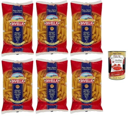 Divella Pasta 100% Italienisch Rigatoni N° 17, Nudeln aus Hartweizengrieß, Kochen 9 Minuten 6x 500g + Italian Gourmet polpa 400g Divella Pasta 100% Italienisch Rigatoni N° 17, Nudeln aus Hartweizengrieß, Kochen 9 Minuten 6x 500g + Italian Gourmet polpa 400g von Italian Gourmet E.R.