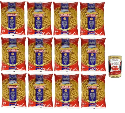 Divella Pasta 100% Italienisch Ziti Tagliati 33, Nudeln aus Hartweizengrieß, Kochen 8 Minuten 12x 500g + Italian Gourmet polpa 400g Divella Pasta 100% Italienisch Ziti Tagliati 33, Nudeln aus Hartweizengrieß, Kochen 8 Minuten 12x 500g + Italian Gourmet polpa 400g von Italian Gourmet E.R.