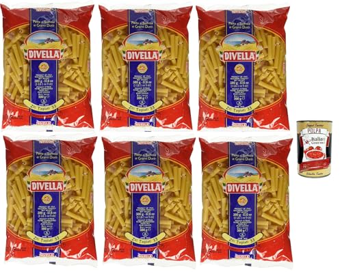 Divella Pasta 100% Italienisch Ziti Tagliati 33, Nudeln aus Hartweizengrieß, Kochen 8 Minuten 6x 500g + Italian Gourmet polpa 400g Divella Pasta 100% Italienisch Ziti Tagliati 33, Nudeln aus Hartweizengrieß, Kochen 8 Minuten 6x 500g + Italian Gourmet polpa 400g von Italian Gourmet E.R.