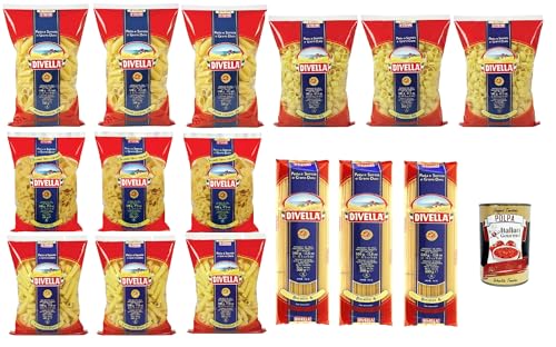 Divella Pasta Testpaket Bucatini - Canneroni Rigati - Penne Candela - Lumache - Farfalle, Italienische Nudeln aus Hartweizengrieß, 15x 500 g + Italian Gourmet polpa 400g Divella Pasta Testpaket Bucatini - Canneroni Rigati - Penne Candela - Lumache - Farfalle, Italienische Nudeln aus Hartweizengrieß, 15x 500 g + Italian Gourmet polpa 400g von Italian Gourmet E.R.