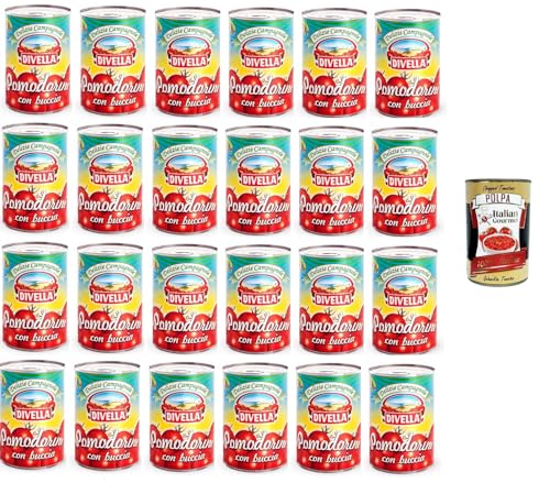 Divella Pomodorini con Buccia Con apertura a Strappo -Kirschtomaten mit Schale und Aufreißöffnung 24x400gr+Italian Gourmet polpa 400g Divella Pomodorini con Buccia Con apertura a Strappo -Kirschtomaten mit Schale und Aufreißöffnung 24x400gr+Italian Gourmet polpa 400g von Italian Gourmet E.R.