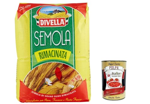 Divella Semola Rimacinata Hartweizenmehl für Pasta & Pizza 5kg + Italian Gourmet polpa 400g Divella Semola Rimacinata Hartweizenmehl für Pasta & Pizza 5kg + Italian Gourmet polpa 400g von Italian Gourmet E.R.