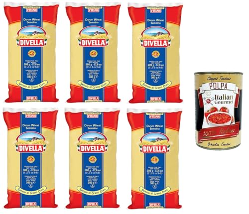 Divella Semola di Grano Duro Rimacinata Remilled Hartweizengrieß 6x 500 g+ Italian Gourmet polpa 400g Divella Semola di Grano Duro Rimacinata Remilled Hartweizengrieß 6x 500 g+ Italian Gourmet polpa 400g von Italian Gourmet E.R.