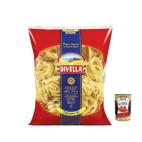 Divella Tagliatelle N°91 Hartweizengrieß Pasta Italienische Nudeln 500g Packung + Italian Gourmet Polpa di Pomodoro 400g Dose Divella Tagliatelle N°91 Hartweizengrieß Pasta Italienische Nudeln 500g Packung + Italian Gourmet Polpa di Pomodoro 400g Dose von Italian Gourmet E.R.
