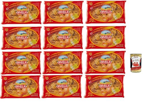 Divella - Tagliatelle all'uovo Nº 95 - Authentische italienische Pasta, Eiernudeln – Die köstlichsten Tagliatelle zum Teilen mit der Familie - 12x 500 g + Italian Gourmet polpa 400g Divella - Tagliatelle all'uovo Nº 95 - Authentische italienische Pasta, Eiernudeln – Die köstlichsten Tagliatelle zum Teilen mit der Familie - 12x 500 g + Italian Gourmet polpa 400g von Italian Gourmet E.R.