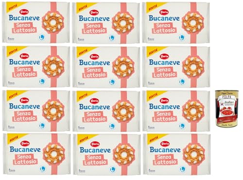 Doria Bucaneve Senza Lattosio, Laktosefreie Mürbeteigkekse Kekse, 12x 265g Packung, jede Packung enthält 6 Einzelportionen + Italian Gourmet Polpa 400g Doria Bucaneve Senza Lattosio, Laktosefreie Mürbeteigkekse Kekse, 12x 265g Packung, jede Packung enthält 6 Einzelportionen + Italian Gourmet Polpa 400g von Italian Gourmet E.R.