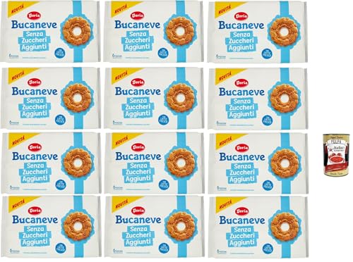 Doria Bucaneve Senza Zuccheri Aggiunti, Ohne Zuckerzusatz Mürbeteigkekse Kekse mit frischer Milch, 12x 263g Packung, jede Packung enthält 6 Einzelportionen + Italian Gourmet Polpa 400g Doria Bucaneve Senza Zuccheri Aggiunti, Ohne Zuckerzusatz Mürbeteigkekse Kekse mit frischer Milch, 12x 263g Packung, jede Packung enthält 6 Einzelportionen + Italian Gourmet Polpa 400g von Italian Gourmet E.R.