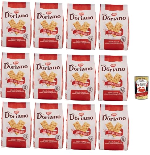 Doria Cracker Doriano con Sale Iodato, Crackers salati Salzgebäck gesalzen kekse gebäck 12x 700 g + Italian Gourmet polpa 400g Doria Cracker Doriano con Sale Iodato, Crackers salati Salzgebäck gesalzen kekse gebäck 12x 700 g + Italian Gourmet polpa 400g von Italian Gourmet E.R.