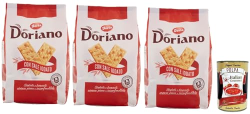 Doria Cracker Doriano con Sale Iodato, Crackers salati Salzgebäck gesalzen kekse gebäck 3x 700 g + Italian Gourmet polpa 400g Doria Cracker Doriano con Sale Iodato, Crackers salati Salzgebäck gesalzen kekse gebäck 3x 700 g + Italian Gourmet polpa 400g von Italian Gourmet E.R.
