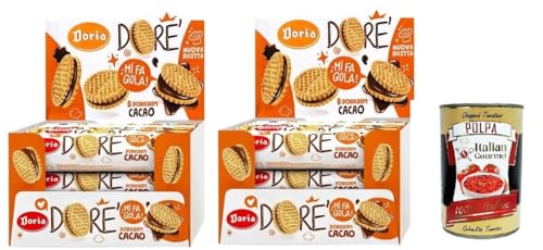 Doria Dore' Biscotti Frollini con Ripieno al Cacao, Mürbeteig Kekse mit Kakaofüllung, Multipack 2x BOX 20x 75g + Italian Gourmet polpa 400g von Italian Gourmet E.R.