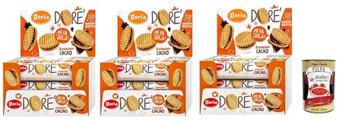 Doria Dore' Biscotti Frollini con Ripieno al Cacao, Mürbeteig Kekse mit Kakaofüllung, Multipack 3x BOX 20x 75g + Italian Gourmet polpa 400g von Italian Gourmet E.R.