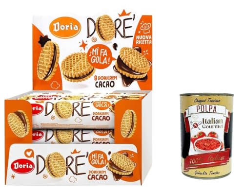 Doria Dore' Biscotti Frollini con Ripieno al Cacao, Mürbeteig Kekse mit Kakaofüllung, Multipack BOX 20x 75g + Italian Gourmet polpa 400g Doria Dore' Biscotti Frollini con Ripieno al Cacao, Mürbeteig Kekse mit Kakaofüllung, Multipack BOX 20x 75g + Italian Gourmet polpa 400g von Italian Gourmet E.R.