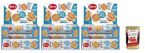 Doria Dore' Biscotti Frollini con Ripieno alla Vaniglia, Mürbeteig Kekse mit Vanillefüllung, Multipack 3x BOX 20x 75g + Italian Gourmet polpa 400g von Italian Gourmet E.R.